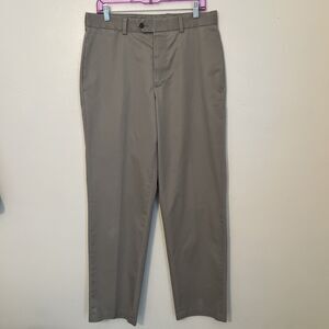 John W Nordstrom Smartcare Supima Cotton Tan Khaki Pleated Pants- Size 32